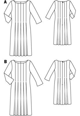 Выкройка Платье с юбкой в складку (Burda 10/2012, № выкройки 108 A)