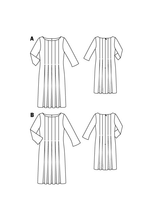 Pattern Dress with pleated skirt (Burda 10/2012, pattern number 108 A)