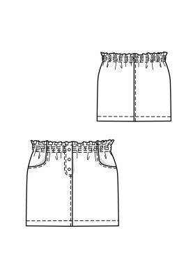 Pattern Corduroy skirt on an elastic belt (Burda 10/2020, pattern number 130)