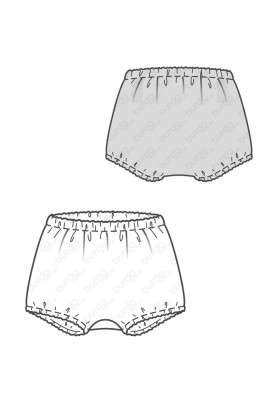 Pattern Cotton briefs for babies (Burda 1/2017, pattern number 9358 C)