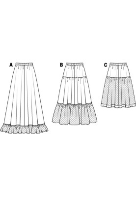 Pattern Underskirt of medium length (Burda 2/2015, pattern number 6739 B)