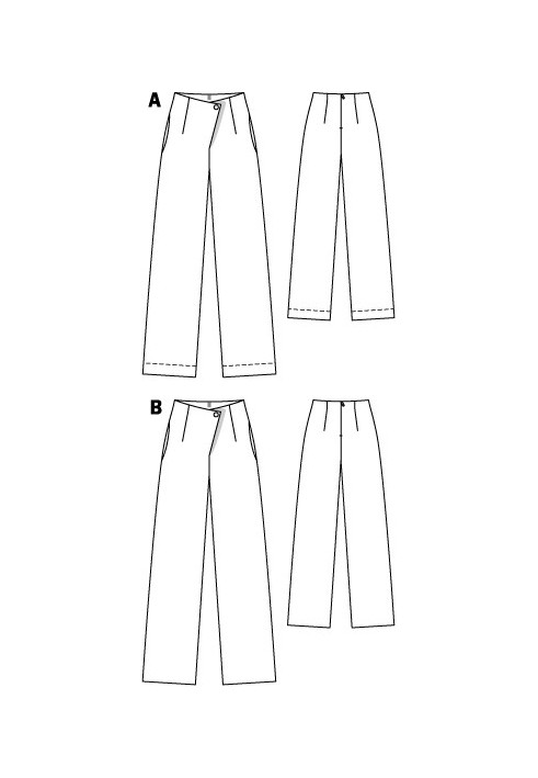 Выкройка Брюки прямого кроя в пижамном стиле (Burda 5/2012, № выкройки 122 A)