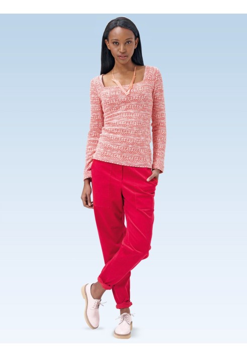 Pattern Pants with lapels in casual style (Burda 2/2015, pattern number 6725 A)