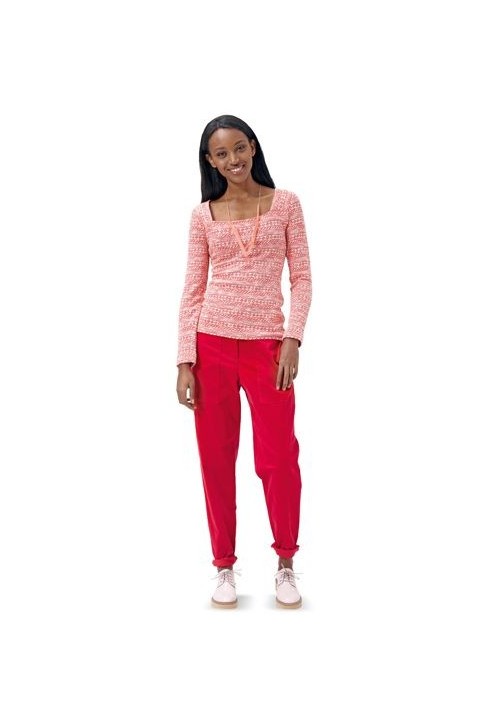 Pattern Pants with lapels in casual style (Burda 2/2015, pattern number 6725 A)