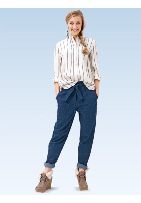 Pattern Pants with lapels in casual style (Burda 2/2015, pattern number 6725 A)