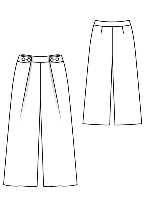 Pattern Culottes with diagonal pleats (Burda 3/2020, pattern number 105 A)