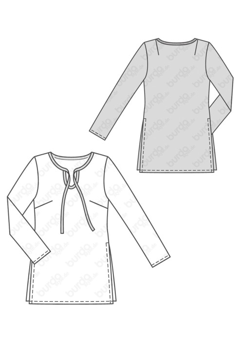 Pattern Tunic with high side slits (Burda 2/2016, pattern number 6610 C)