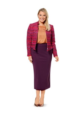 Pattern Pencil skirt knitted with elastic band (Burda 2/2016, pattern number 6617 A)