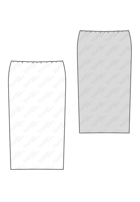 Pattern Pencil skirt knitted with elastic band (Burda 2/2016, pattern number 6617 A)