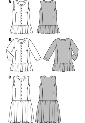 Выкройка Блузка с рукавами 3/4 с пышной баской (Burda 1/2014, № выкройки 6912 B)