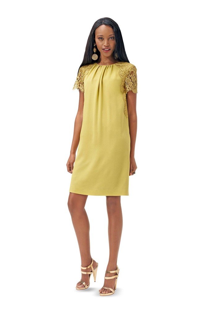 Pattern Straight-cut dress with lace inserts (Burda 2/2015, pattern number 6706 A)