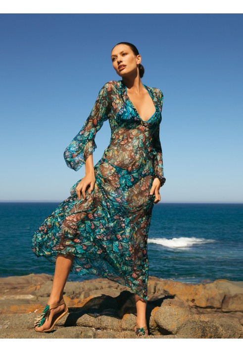 Pattern Maxi beach dress with wide sleeves (Burda 5/2011, pattern number 101 C)