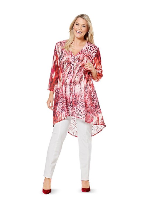 Pattern Shirt-cut tunic with snaps (Burda 2/2016, pattern number 6615 A)