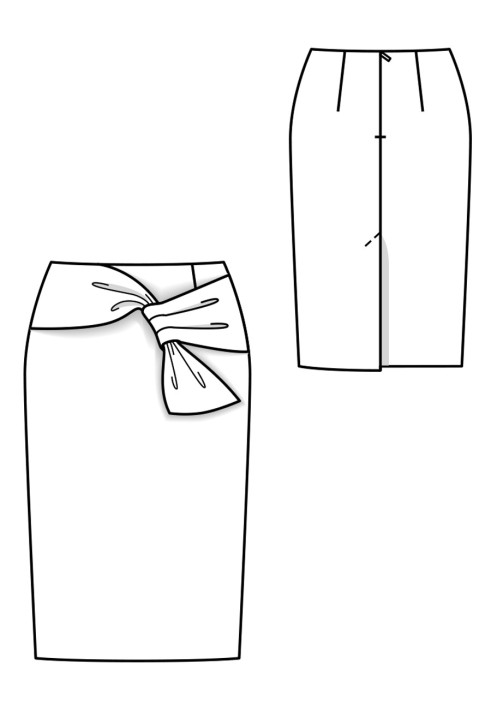 Pattern Pencil skirt with drapery at the waist (Burda 1/2019, pattern number 119)