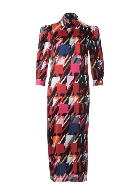 Pattern Stand Collar Midi Dress (Burda 2/2018, Pattern No. 6381 A)