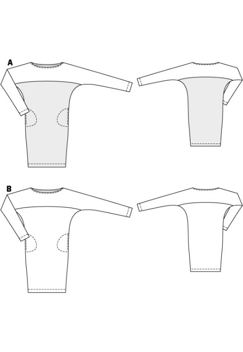 Выкройка Платье-сорочка с рукавами "летучая мышь" (Burda 4/2011, № выкройки 119 B)