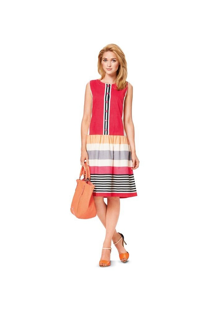 Pattern Dress in a fitted cut with a dropped waist (Burda 1/2014, pattern number 6912 C)