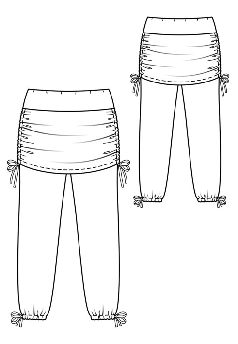 Выкройка Брюки трикотажные с верхней юбкой (Burda 1/2019, № выкройки 126)
