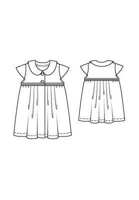 Pattern Dress with a turn-down collar (Burda 7/2012, pattern number 145)