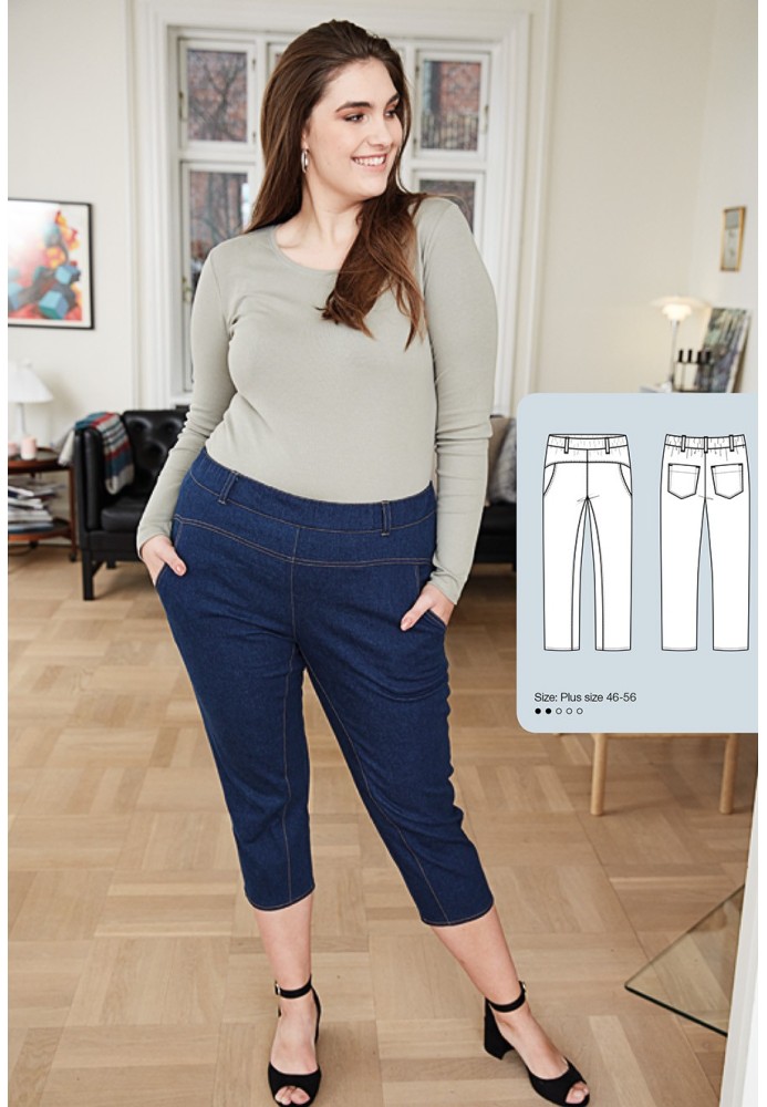 Pattern Denim trousers on an elastic belt (I love to sew 1/2019, pattern number 123)