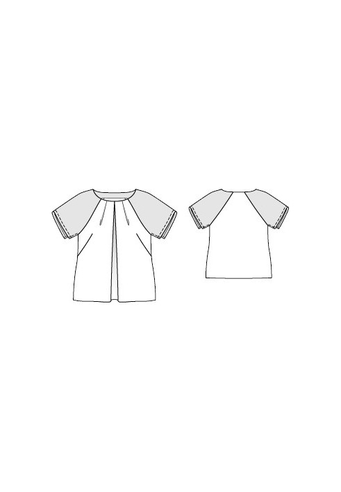 Pattern Blouse with opposite pleats (Burda 6/2015, pattern number 125 V)