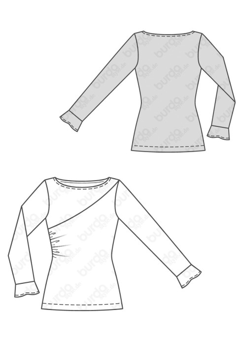 Pattern Narrow-cut pullover with seams (Burda 2/2019, pattern number 6281 B)