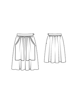 Pattern Skirt with patch pockets (Burda 6/2015, pattern number 103 B)