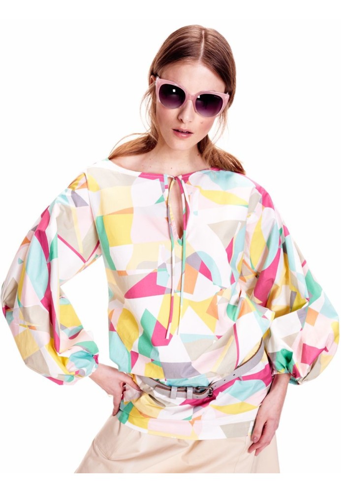 Pattern Blouse with puffy sleeves (Burda 6/2015, pattern number 115 V)