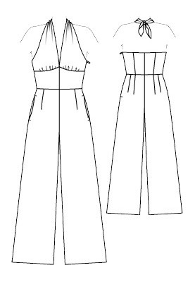 Pattern Overalls with an open back (Burda 6/2015, pattern number 119 V)