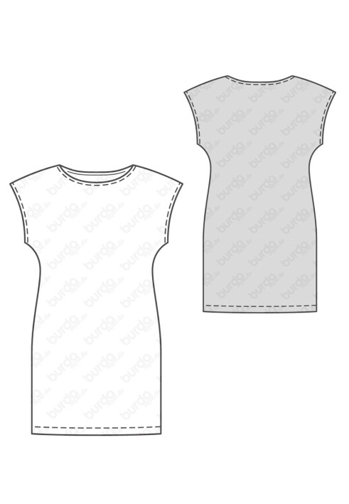 Pattern Dress with a dropped shoulder line (Burda 1/2017, pattern number 6540 B)