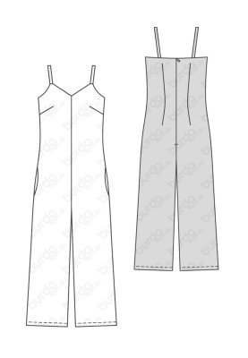 Pattern Long overalls with thin straps (Burda 1/2018, pattern number 6408 A)