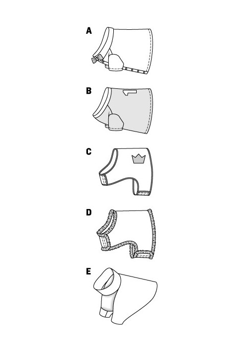 Выкройка Попона трикотажная для собаки (Burda 2/2015, № выкройки 6753 C)