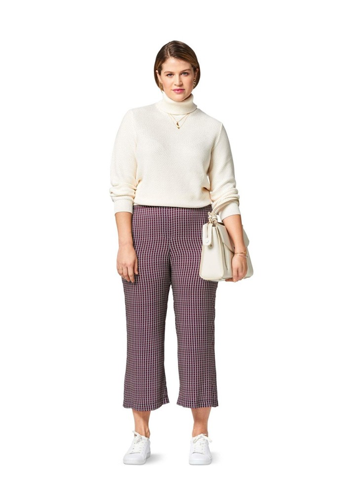 Pattern Pants with a flared cut with an elastic waistband (Burda 2/2017, pattern number 6492 B)