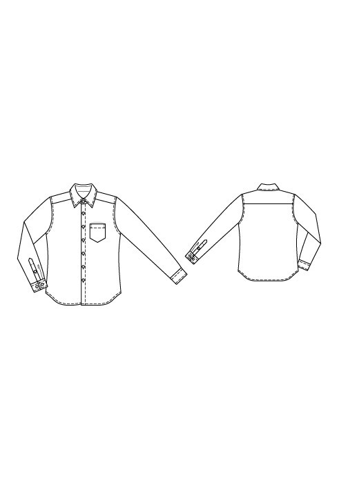 Pattern Classic shirt with turn-down collar (Burda 4/2010, pattern number 128 A)