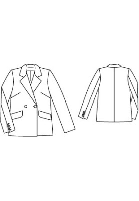 Pattern Double-breasted straight-cut blazer jacket (Burda 2/2010, pattern number 128)