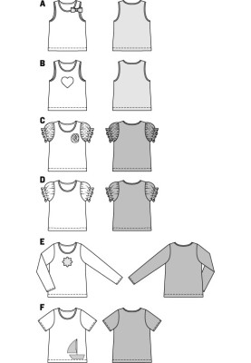 Pattern T-shirt with appliqué (Burda 1/2014, pattern number 9439 F)