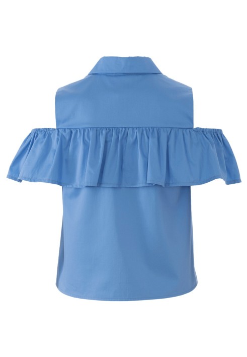 Pattern Blouse with frill on open shoulders (Burda 1/2018, pattern number 6405 B)