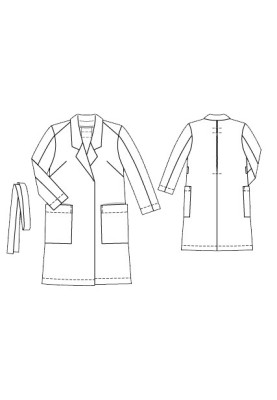 Pattern Coat with double-stitched sleeves (Burda 2/2016, pattern number 128 A)