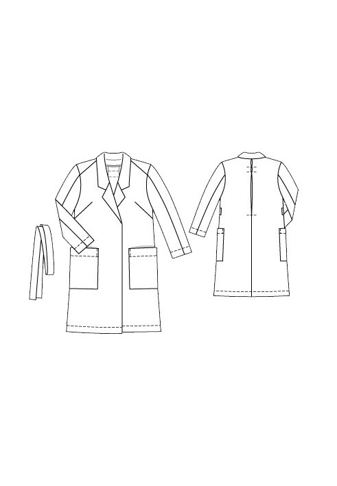 Pattern Coat with double-stitched sleeves (Burda 2/2016, pattern number 128 A)