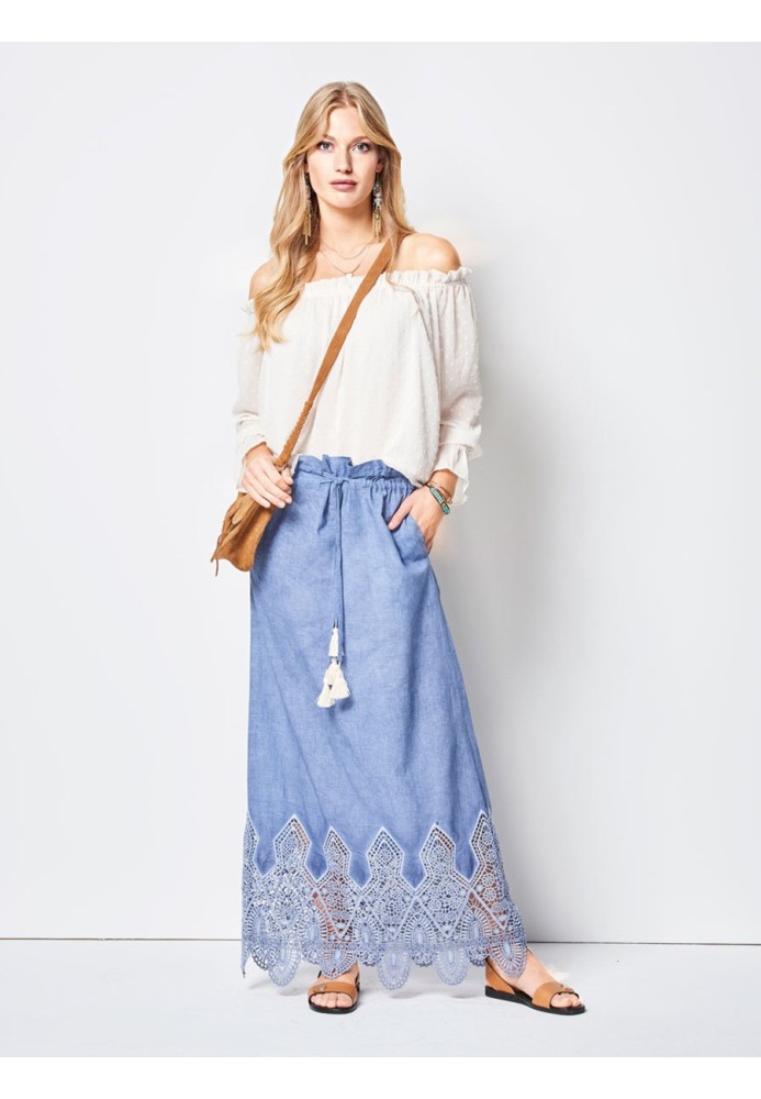 Pattern Maxi skirt with gathered belt (Burda 1/2018, pattern number 6416 B)