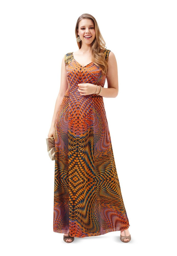 Pattern Long dress with flared cut (Burda 2/2015, pattern number 6711 A)