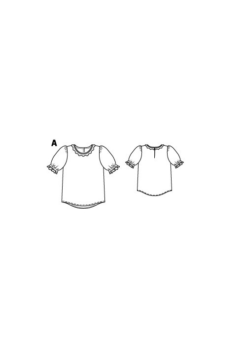 Pattern Blouse with lantern sleeves (Burda 9/2015, pattern number 136 A)