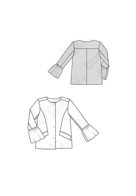 Pattern Straight cut jacket with a round neck (Burda 1/2020, pattern number 6248 B)