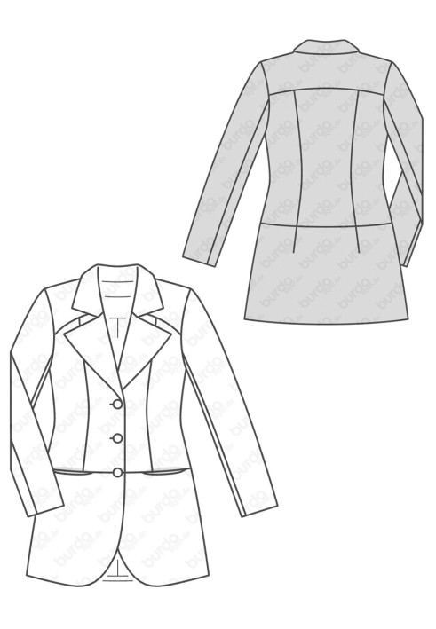 Pattern Jacquard jacket of a fitted silhouette (Burda 2/2016, pattern number 6581 C)