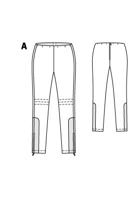 Выкройка Узкие брюки-дудочки в байкерском стиле (Burda 9/2015, № выкройки 114 А)