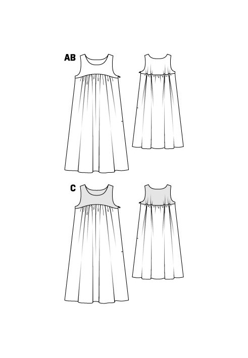 Pattern Wedding dress in the style of "baby doll" (Burda 3/2012, pattern number 106 A)