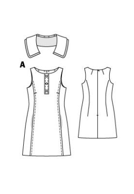 Pattern Dress of a fitted silhouette with a detachable collar (Burda 9/2015, pattern number 108 A)