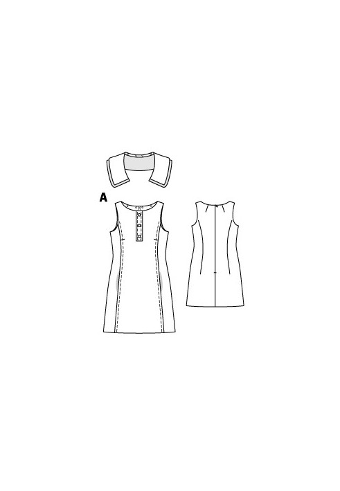 Pattern Dress of a fitted silhouette with a detachable collar (Burda 9/2015, pattern number 108 A)