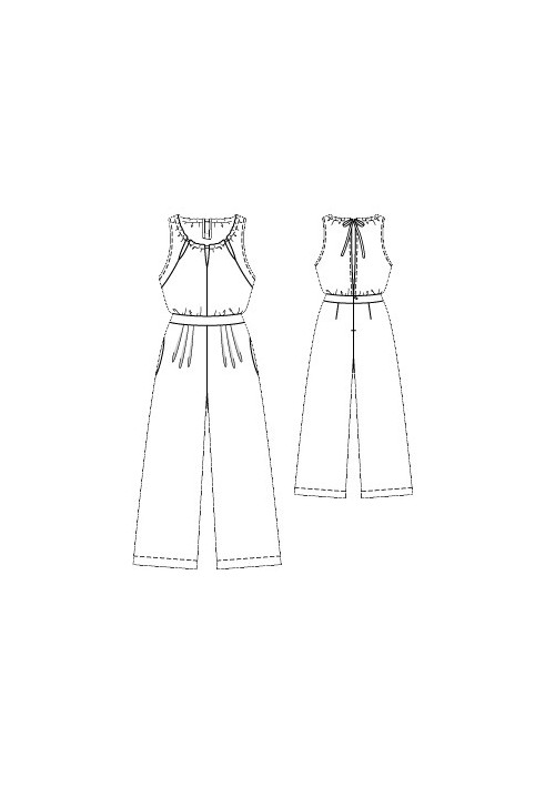 Pattern Overalls with a slit on the back (Burda 4/2016, pattern number 112 A)