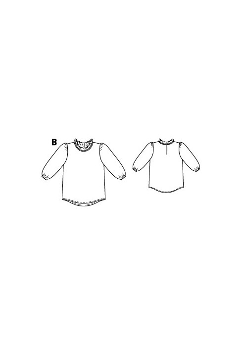 Pattern Blouse of a straight silhouette for a girl (Burda 9/2015, pattern number 136 V)